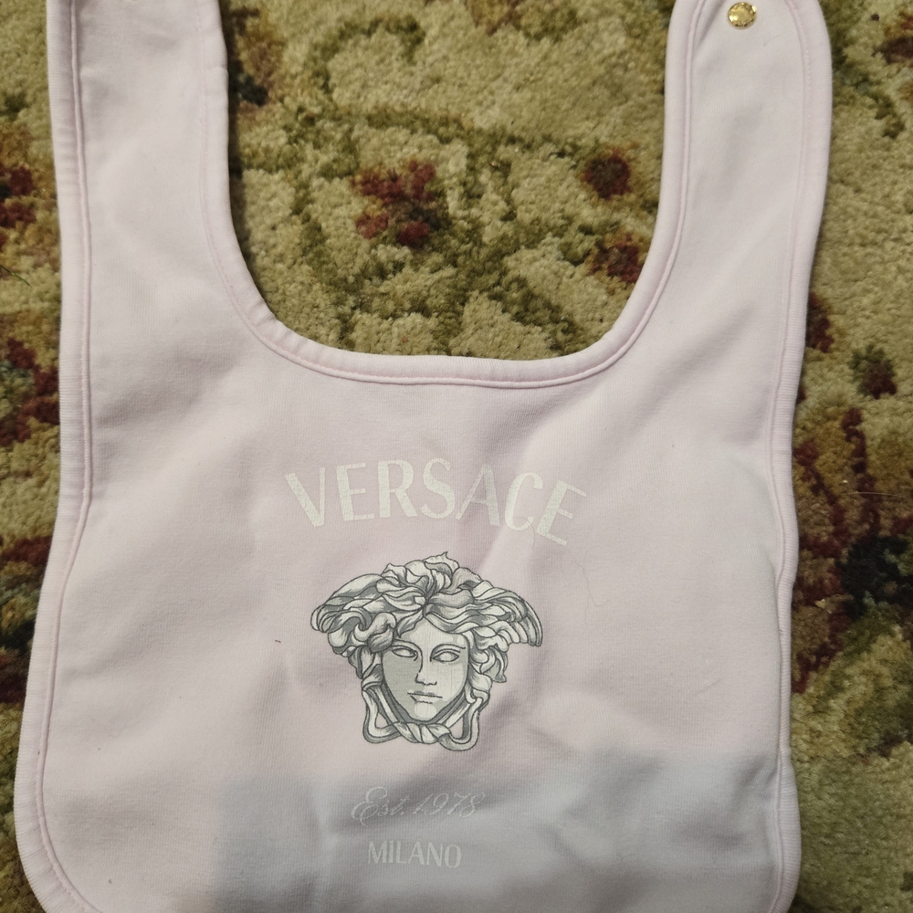 Versace Light Pink Baby Bib